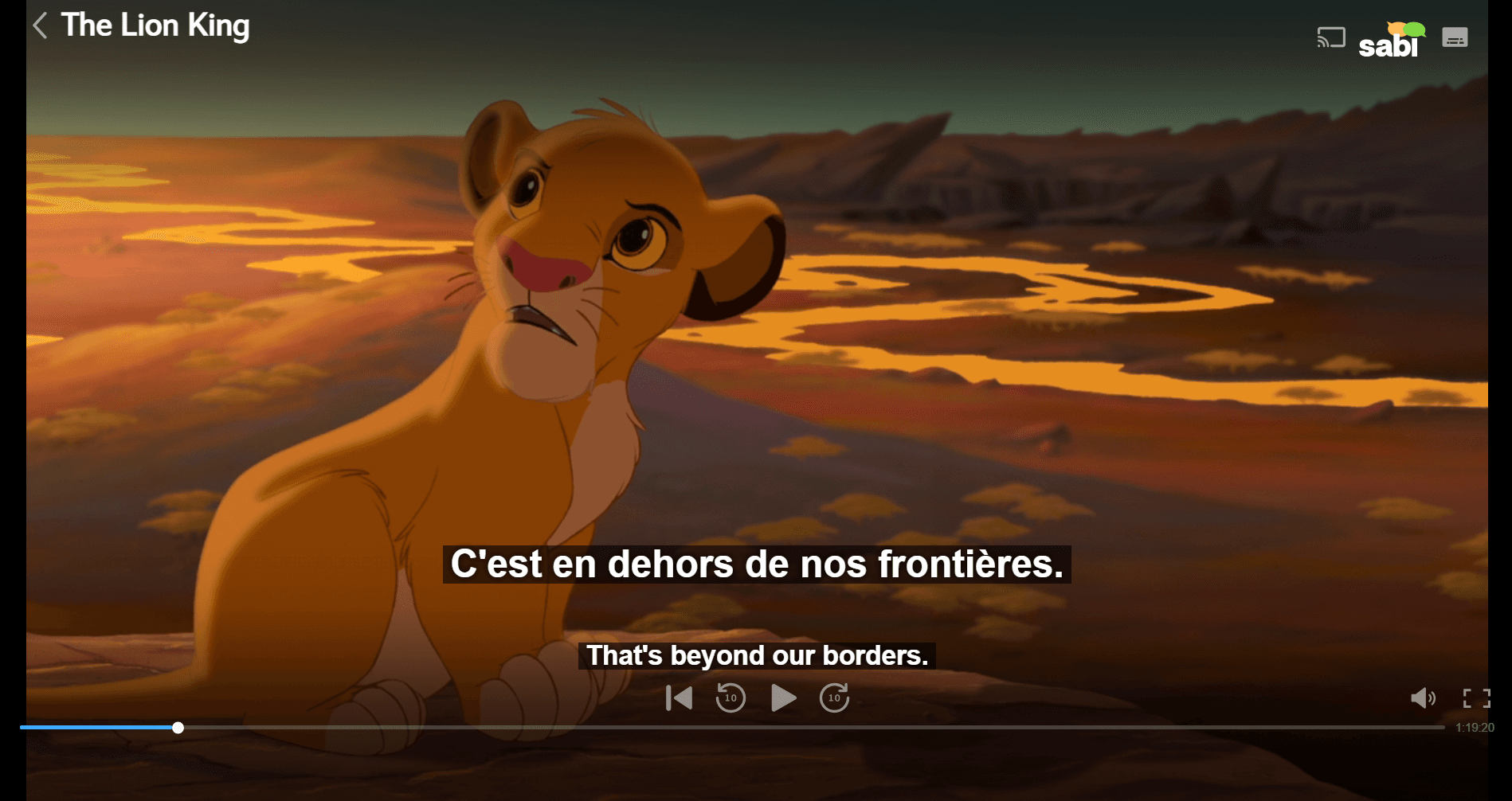 Sabi's dual subtitles