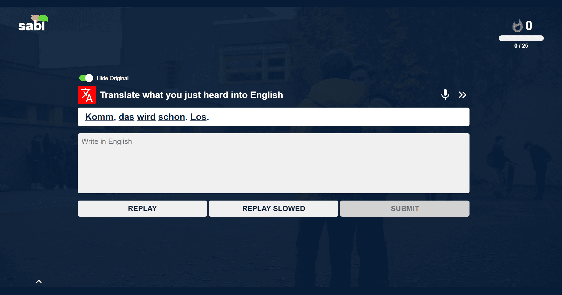 Sabi's interactive exercises