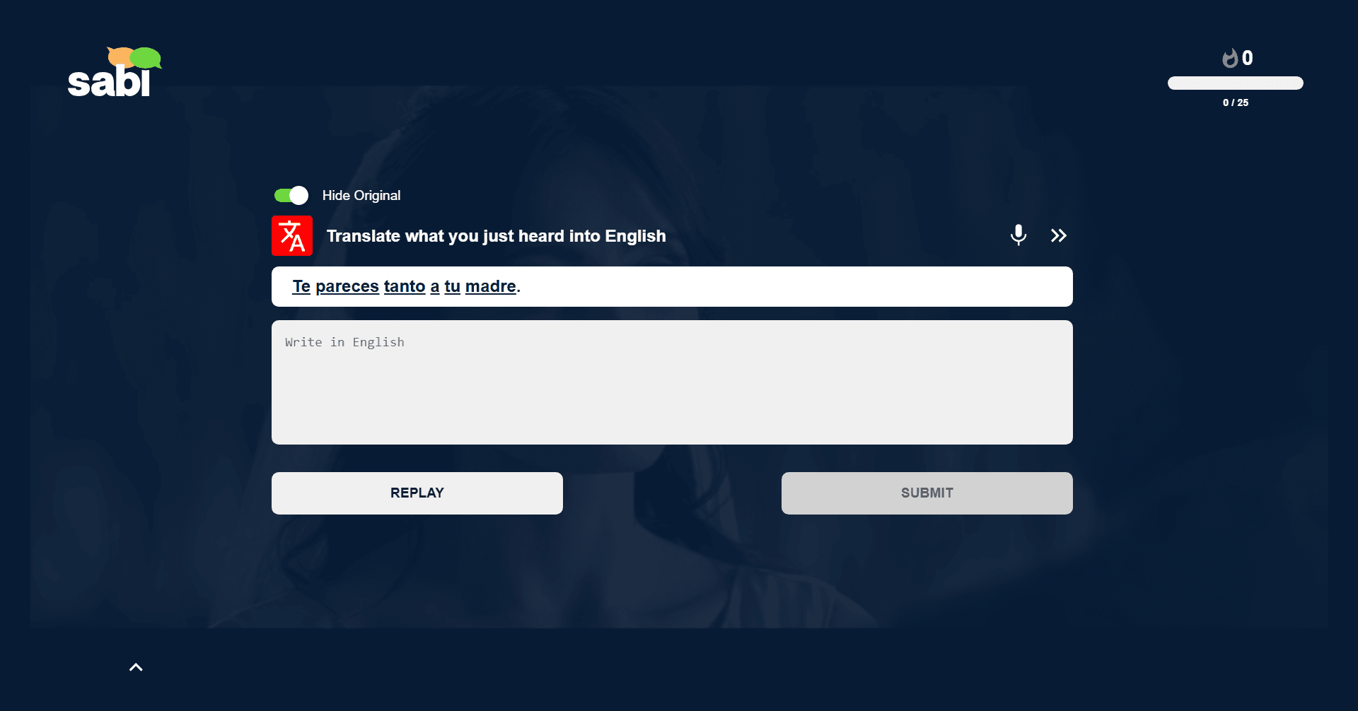 Sabi's interactive exercises