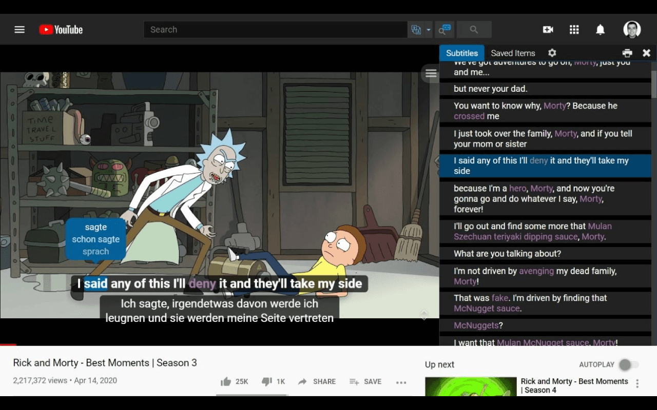 Language reactor example 2